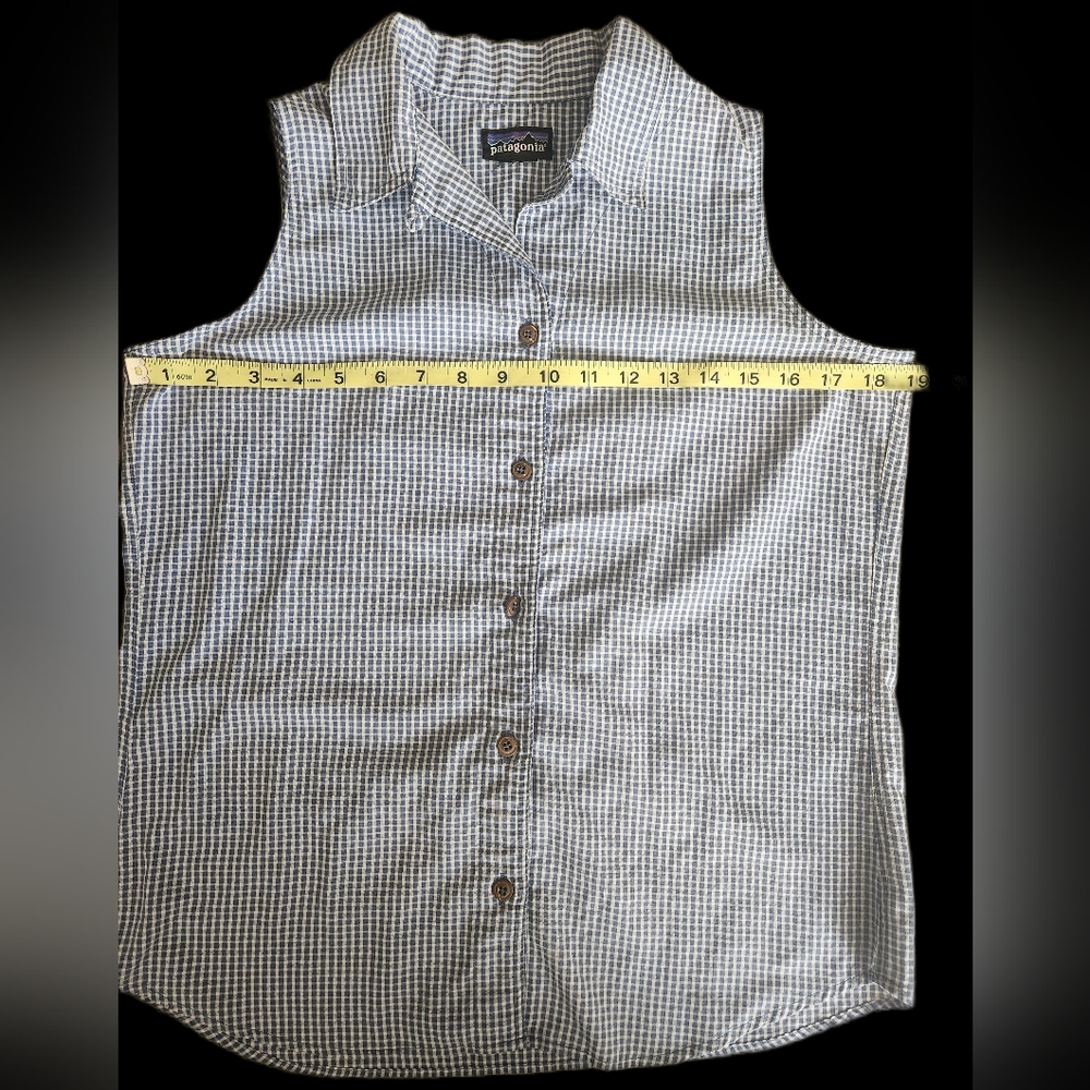 Patagonia Blue and White Checkered Shirt